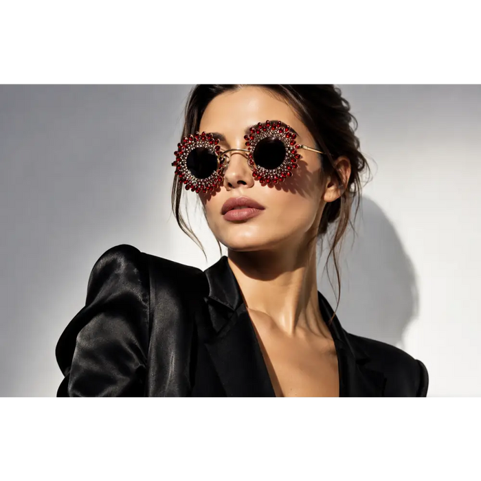 Baroque Style Luxury Crystal Glasses Sparkling Rhinestone Eyewear Women 🕶️