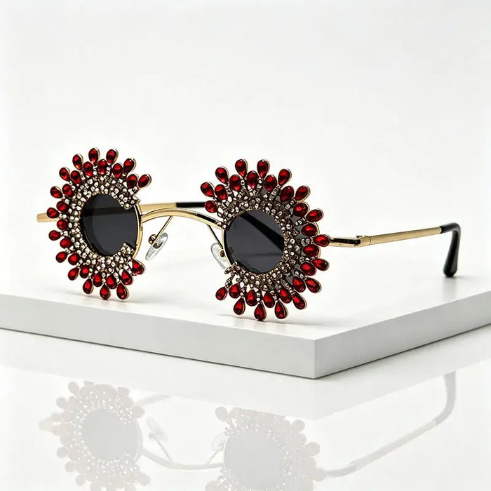 Baroque Style Luxury Crystal Glasses Sparkling Rhinestone Eyewear Women 🕶️