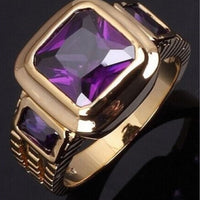 Mens Gold-Plated Micro-Pave Zircon Ring 💍
