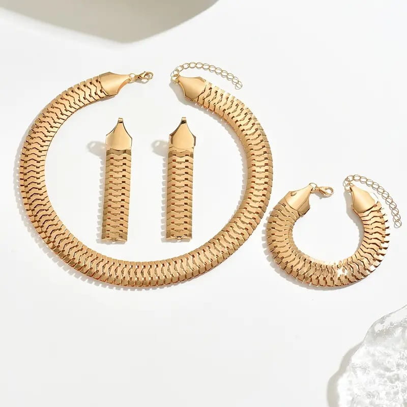 Wheat Ear Bracelet Necklace Earring Set ✨