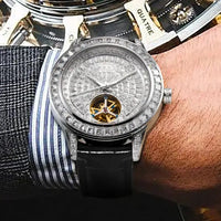 Billionaire  Tourbillion Mechanical Watch Men Diamond Dial Night Light 💎
