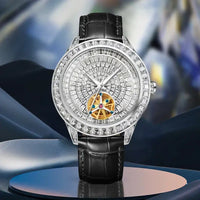Billionaire  Tourbillion Mechanical Watch Men Diamond Dial Night Light 💎
