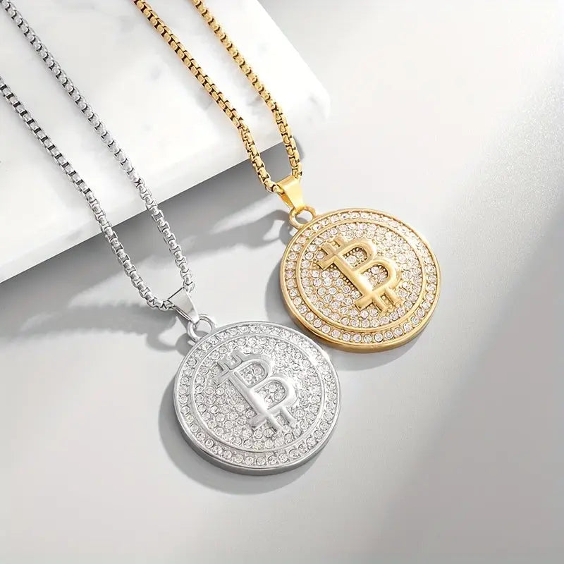 Bitcoin Round Pendant Necklace ₿ - accessories