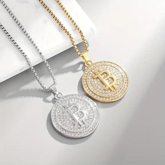 Bitcoin Round Pendant Necklace ₿