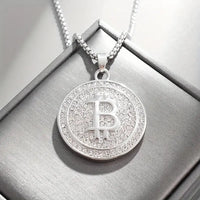 Bitcoin Round Pendant Necklace ₿