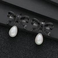 Bow Drop Earrings for Women Trendy Elegant Zircon Butterfly 🦋