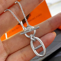 Button Oval Pendant Necklace for Women's Jewelry ✨
