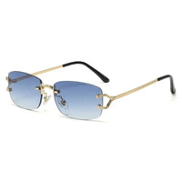 C decor Rimless Sunglasses Fashion Frameless Rectangle 🕶️