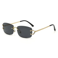 C decor Rimless Sunglasses Fashion Frameless Rectangle 🕶️