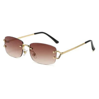 C decor Rimless Sunglasses Fashion Frameless Rectangle 🕶️
