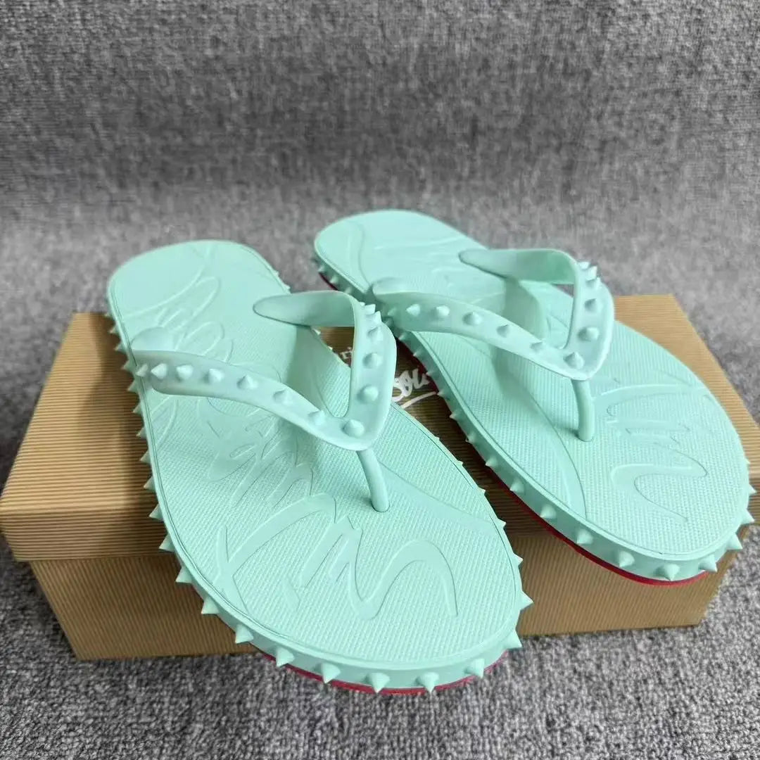2025 Fashion Flip-Flops Beach Men and Women Same Casual Lightweight Red Slippers Summer Non-Slip