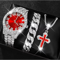 Men's Luxury Watch+ Jewelry SET - Chronograph, Calendar, Day/Date/Day 💎