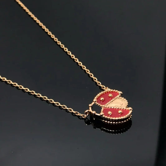 The 2025 New Ladybug Necklace for Plum Blossom Women Exudes a Sense of Fashion, Light Luxury and High-End, with an Ins Personali