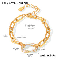 Titanium Steel Jewelry Stainless Steel Micro-pave Zircon Clavicle Necklace And Bracelet ✨