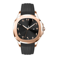 Classic Silicone Strap Square Business Men'S Watch Stainless Steel Case ⏱️