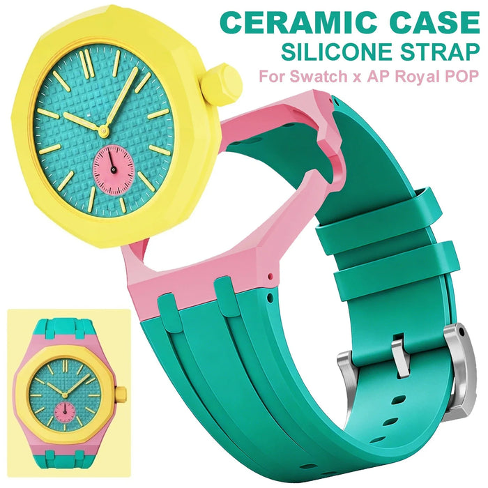 Ceramic Modification Kit For Swtch x AP Royal POP Biomaterials Watch Case Silicone Strap Pocket