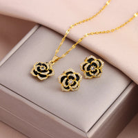 CHNL Style Necklaces Earrings Stainless Steel Jewelry Set ✨