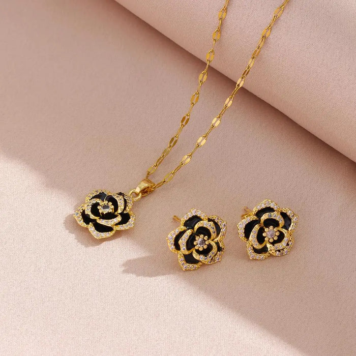 CHNL Style Necklaces Earrings Stainless Steel Jewelry Set ✨
