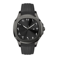 Classic Silicone Strap Square Business Men'S Watch Stainless Steel Case ⏱️
