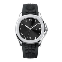 Classic Silicone Strap Square Business Men'S Watch Stainless Steel Case ⏱️