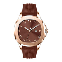 Classic Silicone Strap Square Business Men'S Watch Stainless Steel Case ⏱️