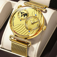 Clock Dual Time Zone Display Waterproof Date Men Watch ⌚️