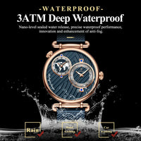 Clock Dual Time Zone Display Waterproof Date Men Watch ⌚️