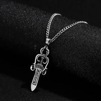 CRH Knight Star Large Sword Pendant Men's Punk Versatile Long Necklace ⚜️