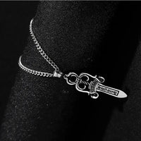 CRH Knight Star Large Sword Pendant Men's Punk Versatile Long Necklace ⚜️