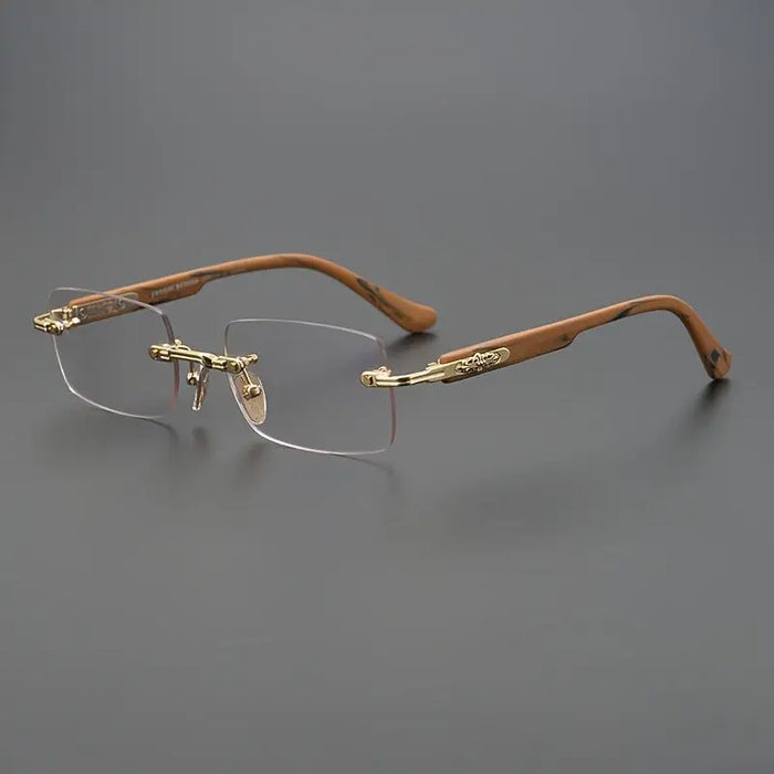 CRH  Retro Niche Fashion Trend Frameless Anti-Blue Flat Mirror Glasses