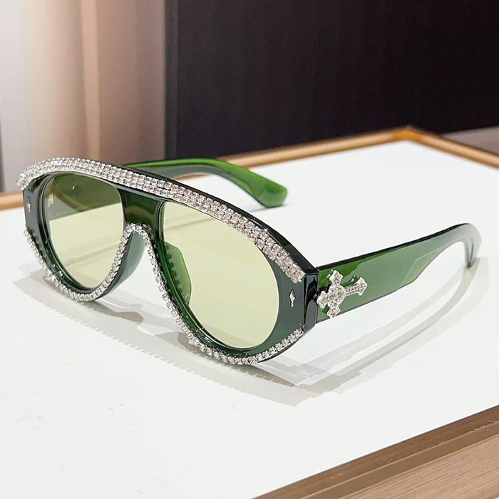 CRH Style Luxury Pilot  With Luxury Rhinestones Sun Glasses 👓