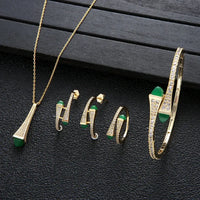 Cubic Zircon 4pcs Waterdrop Jewelry Sets