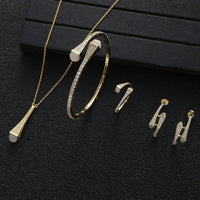 Cubic Zircon 4pcs Waterdrop Jewelry Sets