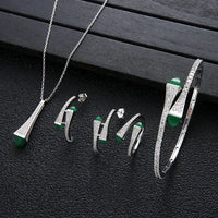 Cubic Zircon 4pcs Waterdrop Jewelry Sets