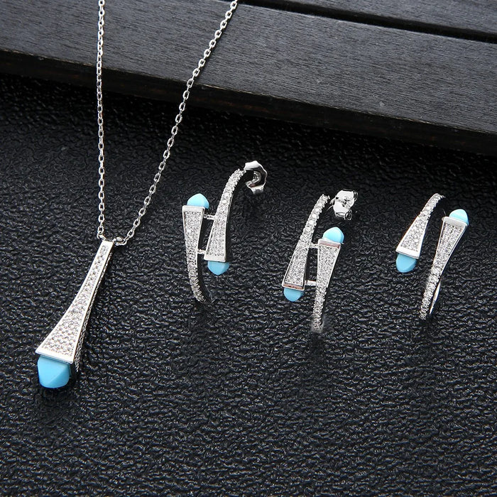 Cubic Zircon Brand 3pcs Jewelry Set 💎