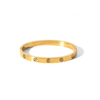 Cubic Zirconia Bangles Stainless Steel Bracelets Jewelry ✨