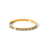 Cubic Zirconia Bangles Stainless Steel Bracelets Jewelry ✨