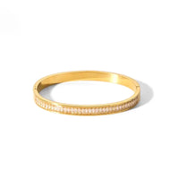 Cubic Zirconia Bangles Stainless Steel Bracelets Jewelry ✨