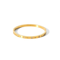 Cubic Zirconia Bangles Stainless Steel Bracelets Jewelry ✨