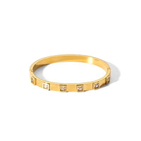 Cubic Zirconia Bangles Stainless Steel Bracelets Jewelry ✨