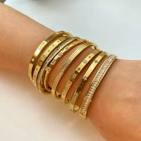 Cubic Zirconia Bangles Stainless Steel Bracelets Jewelry ✨