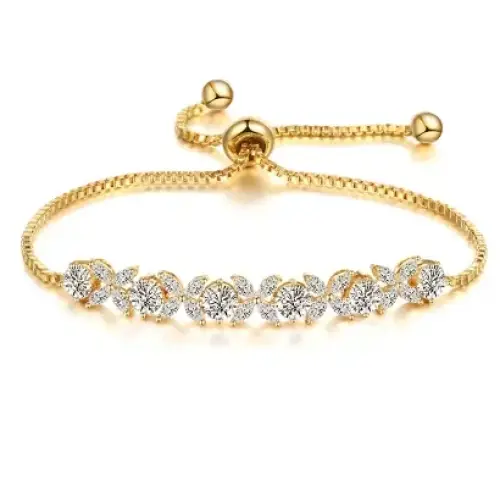 Cubic Zirconia CZ Crystal Adjustable Flower Bracelets 💎