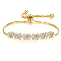 Cubic Zirconia CZ Crystal Adjustable Flower Bracelets 💎