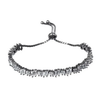 Cubic Zirconia Man And Women Baguette Bracelet Bangle Cuff Copper 💎