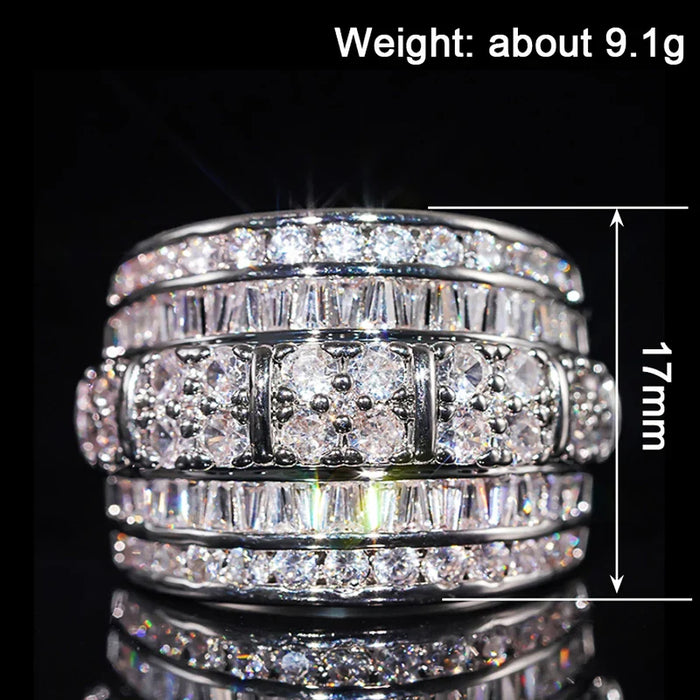 Cubic Zirconia Ring for Women Inlaid Bright 💍