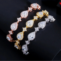 Cubic Zirconia Rose Gold Color Tennis Bracelet Jewelry