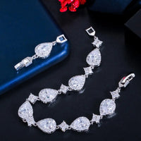 Cubic Zirconia Rose Gold Color Tennis Bracelet Jewelry