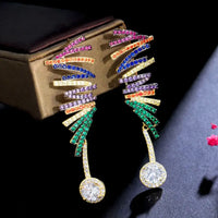 CWW Zircons Multiple Colorful Micro Pave Cubic Zirconia Stones Earrings  💎