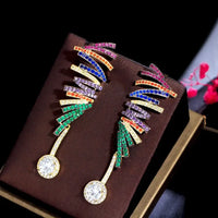 CWW Zircons Multiple Colorful Micro Pave Cubic Zirconia Stones Earrings  💎
