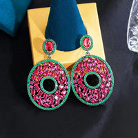 CWWZircons Genuine 5A Hot Pink Red Cubic Zirconia Stone Earrings 💎